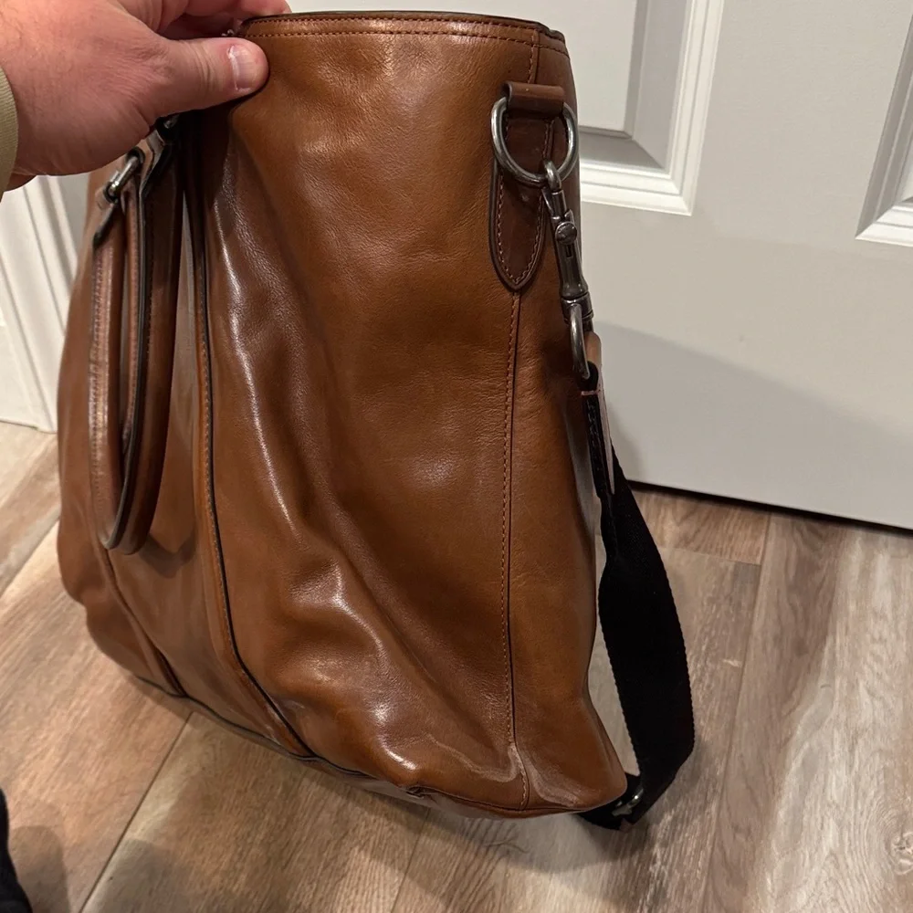 Coach Tan Leather Men's Briefcase - Picture 3 of 6